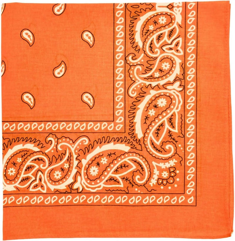 MD Style 100% Cotton Bandana for Men & Women 22" x 22" Paisley Pattern Handkerchief Headband Scarf - Image 1